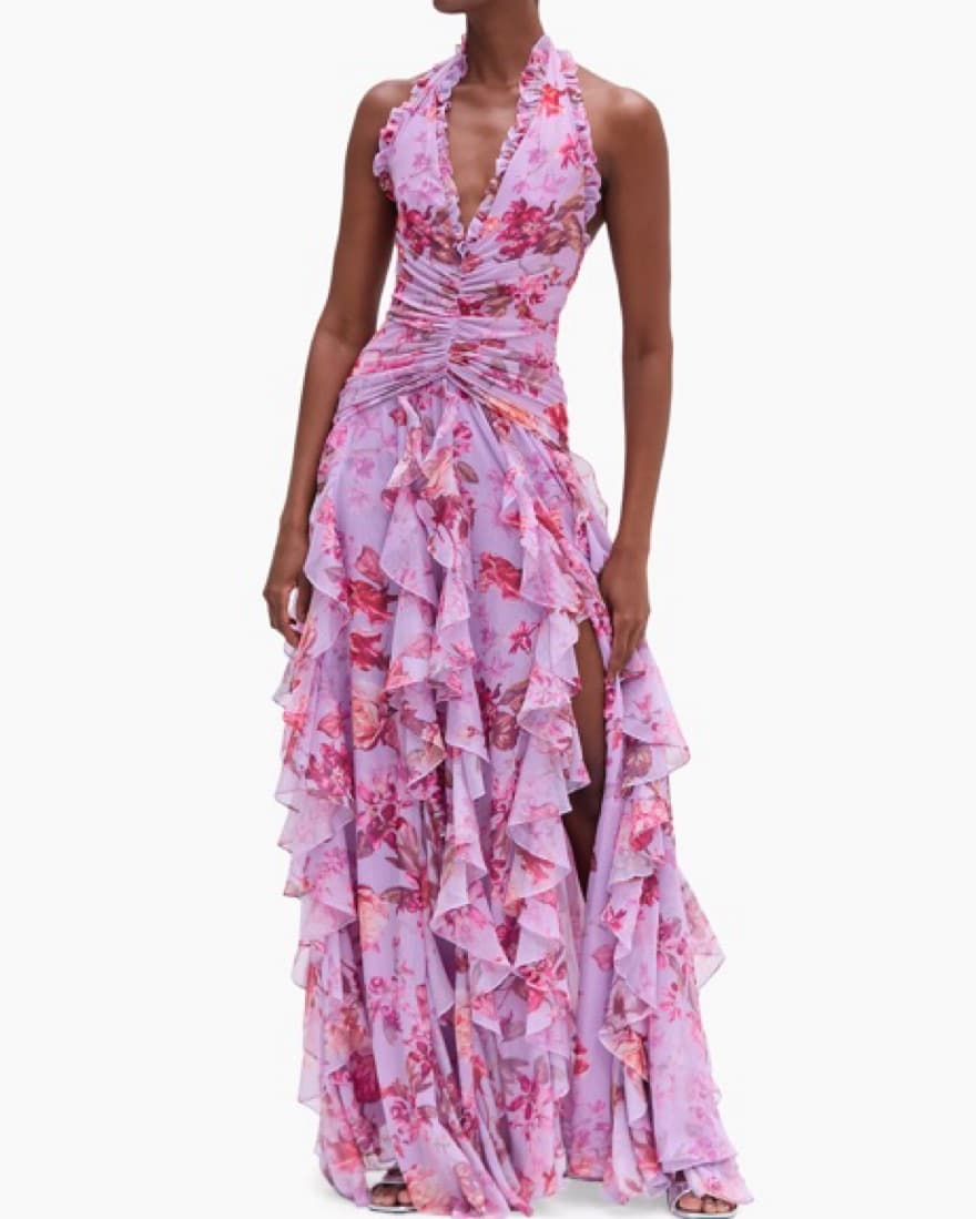 PatBo Floral Haze Tulle Maxi Dress - Image 5