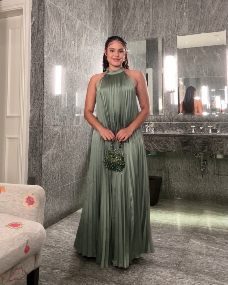 Abercrombie Pleated Halter Maxi Gown  - Image 1
