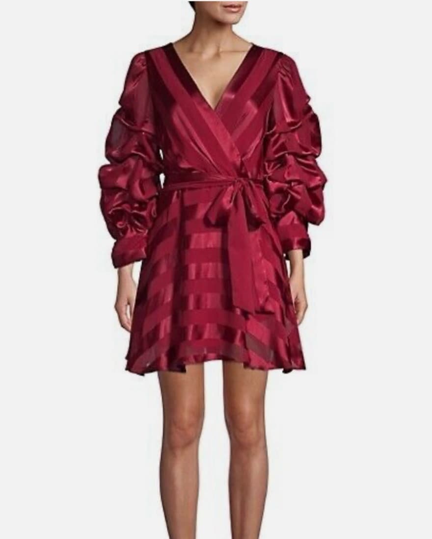 Alice And Olivia Burgundy Silk Dress  - Image 1