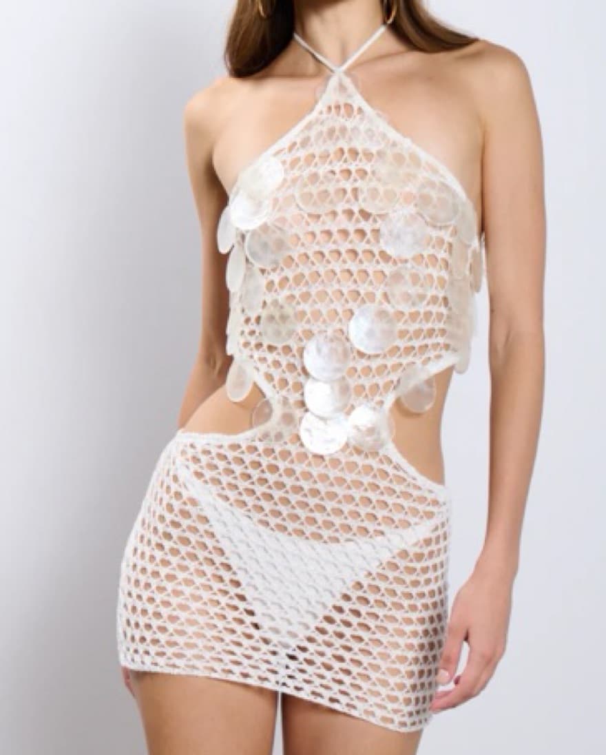 AKIRA Statement Crochet Cutout Dress - Image 2