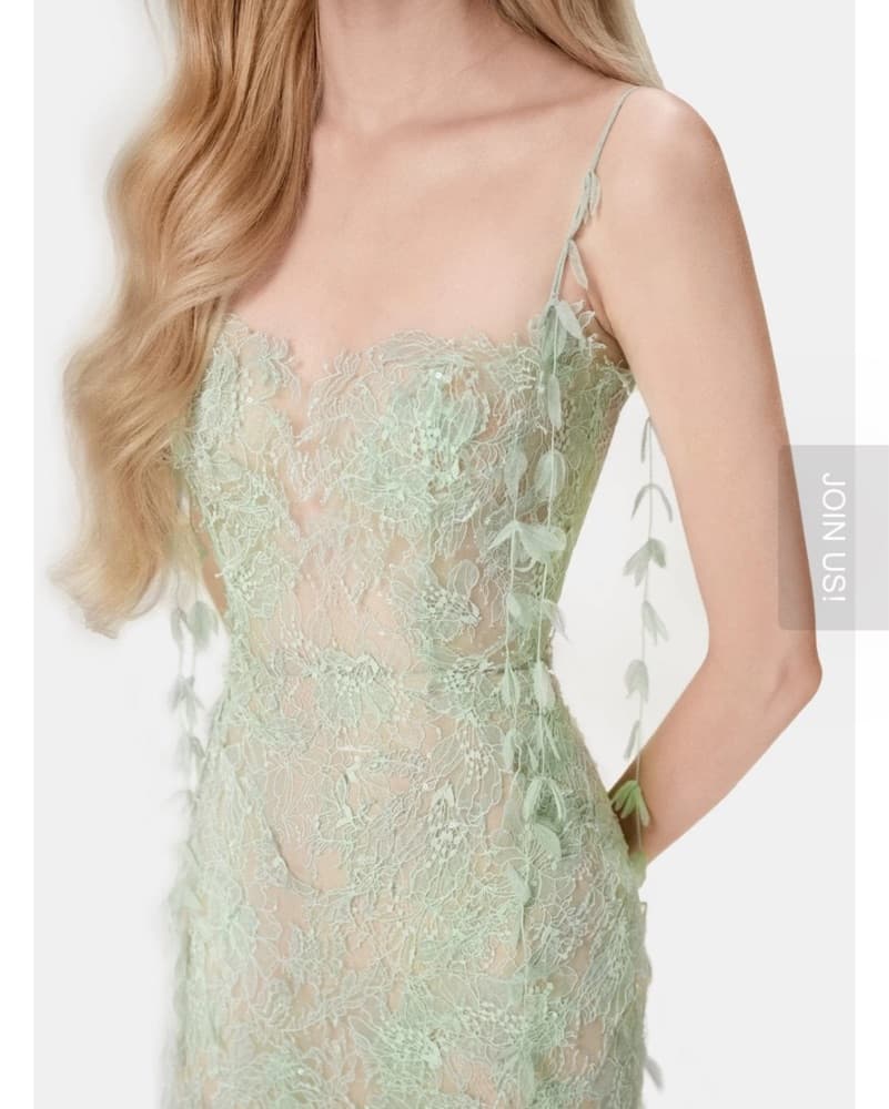 MONTSAND Mint Beaded Lace Pencil Dress - Image 4