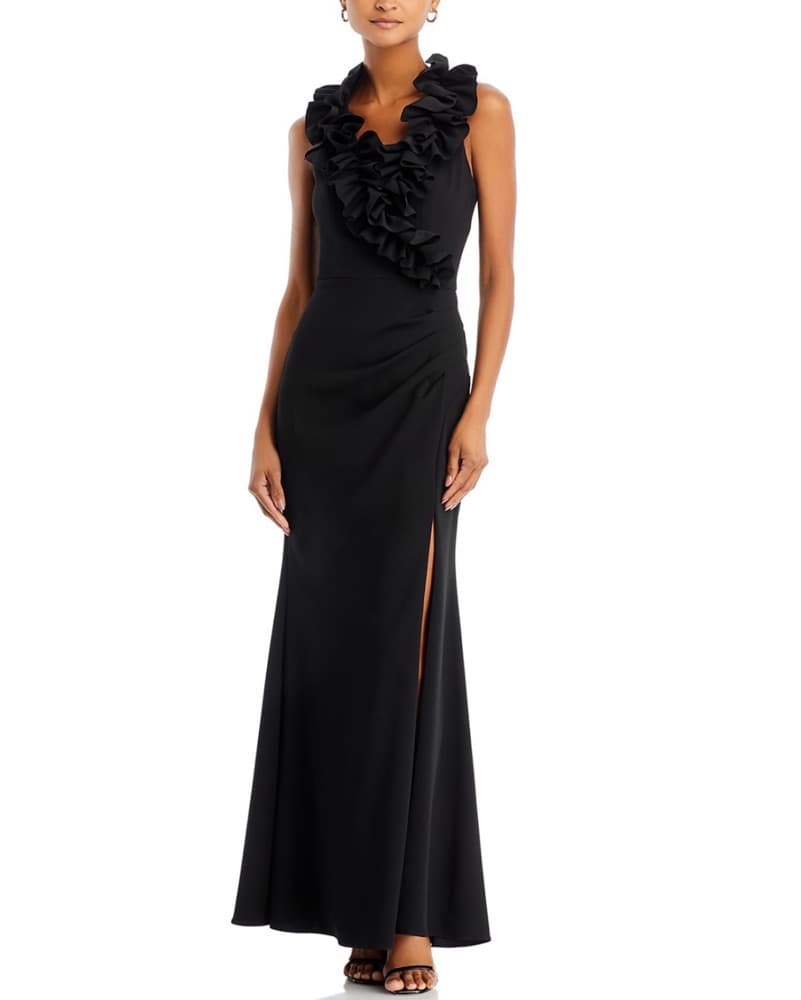 Black Ruffle Maxi Dress - Image 1