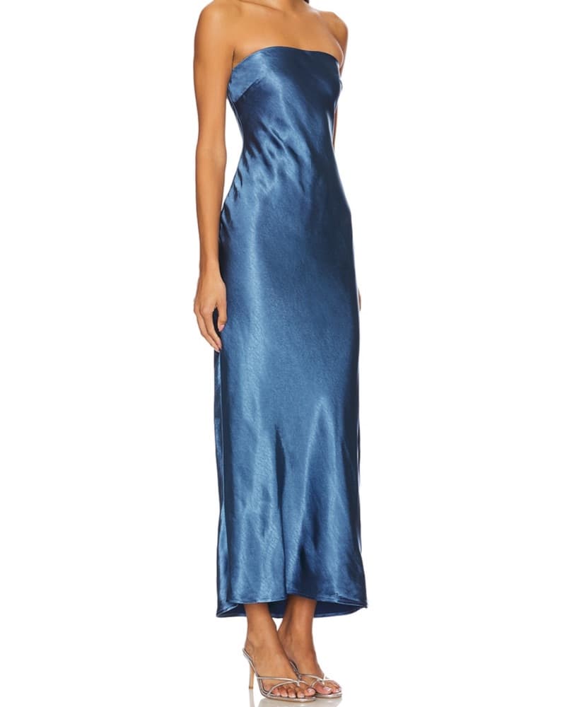 Emma Strapless Maxi Dress in Navy - Image 2