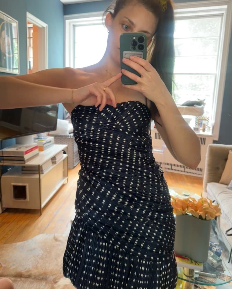 Tory Burch Polka Dot Ruffled Mini Dress - Image 2