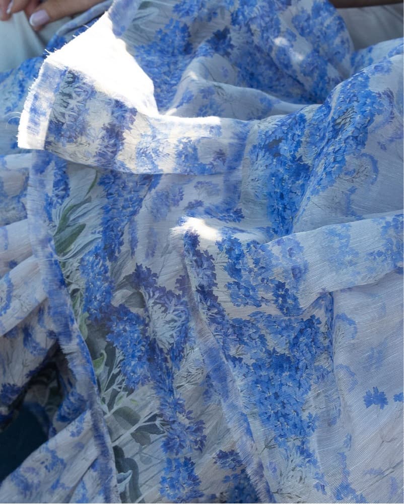 Zimmermann Tiered Silk Gown In Blue  - Image 5