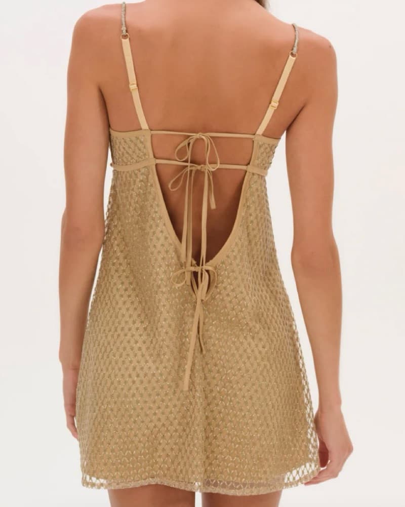 For Love & Lemons Gold Glitter Slip - Image 2