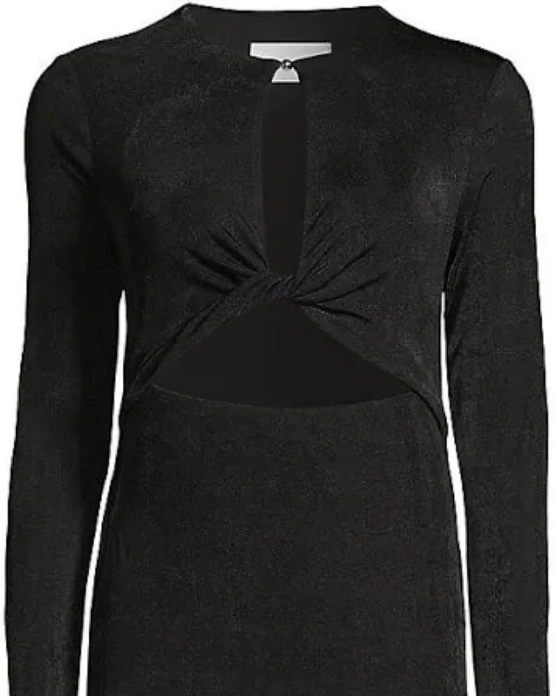Sleek Black Cutout Midi Dress - Image 3
