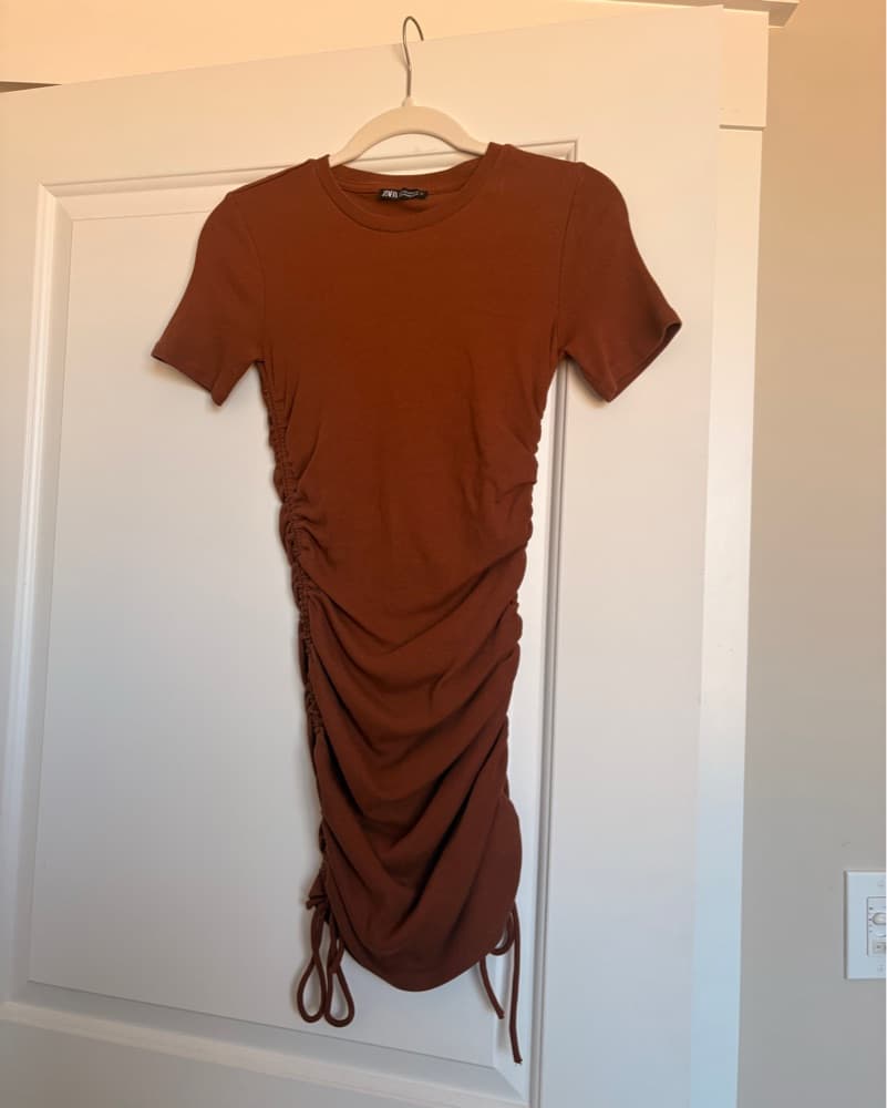 Brown Short Sleeve Dress - Image 1