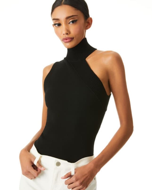 Alice+Olivia Black Kiki Cut Out Tank  - Image 1