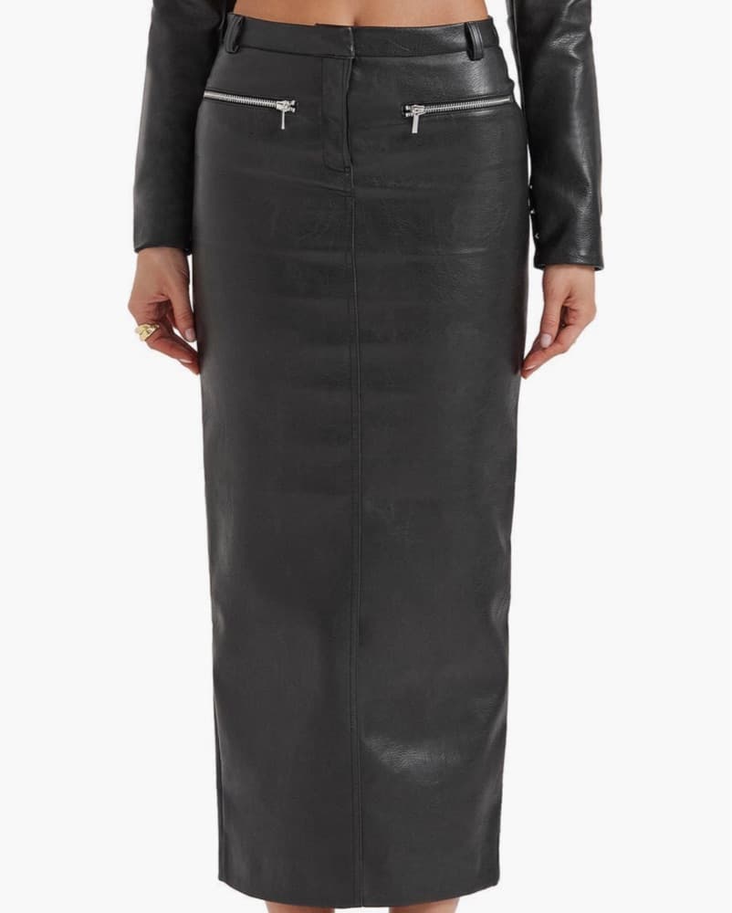 House Of CB Tana Leather Skirt - Image 3