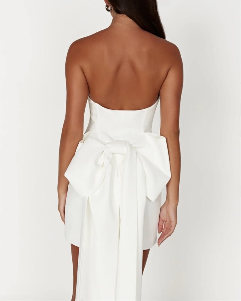 MESHKI Meredith Strapless Bow Mini Dress - Image 3