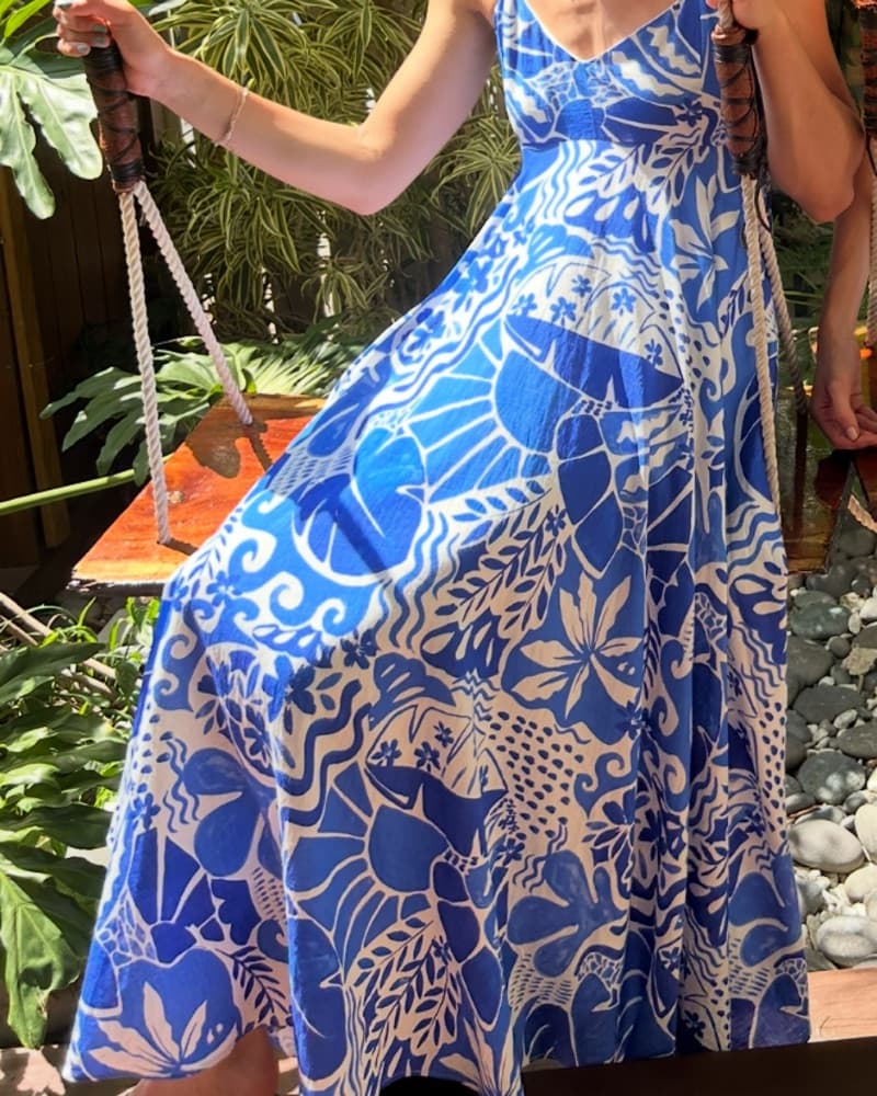 Aqua Blue & White Dress  - Image 2