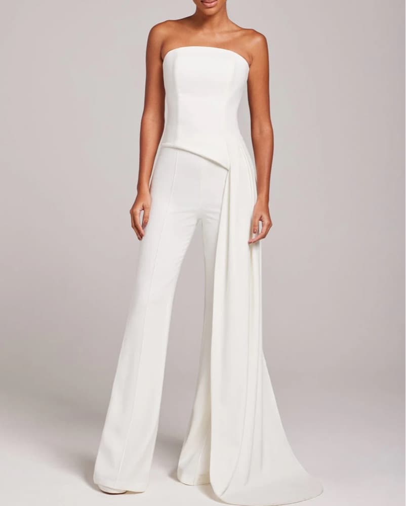 White Evening Top - Modern bridal top - Image 1