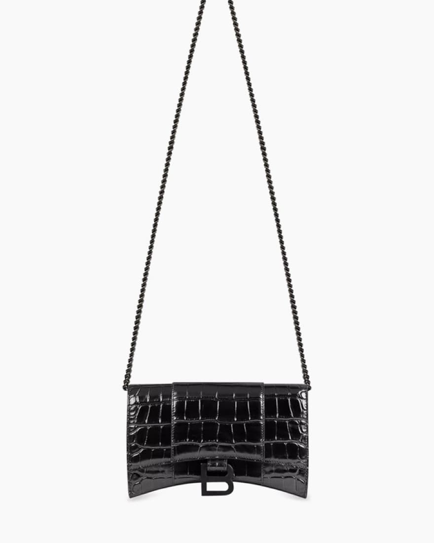 Balenciaga Sleek Croc-Embossed Crossbody - Image 1