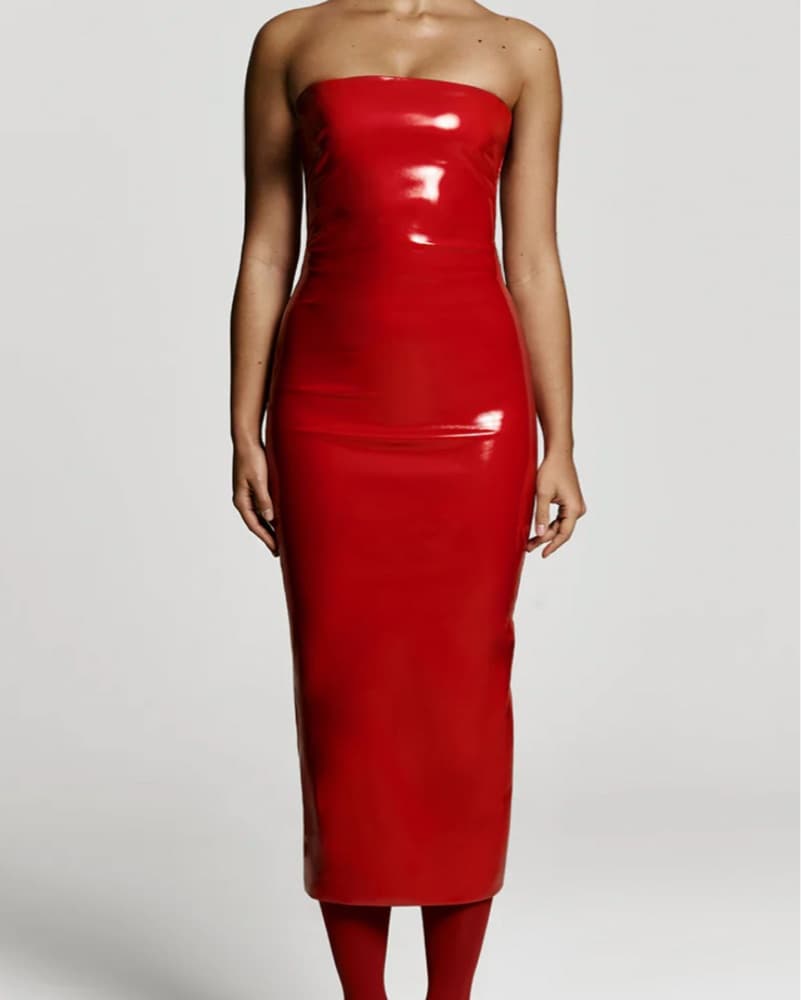 Killa dress in Red patent - Image 2