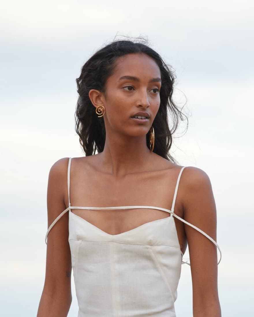 Jacquemus Cream Linen dress - Image 3