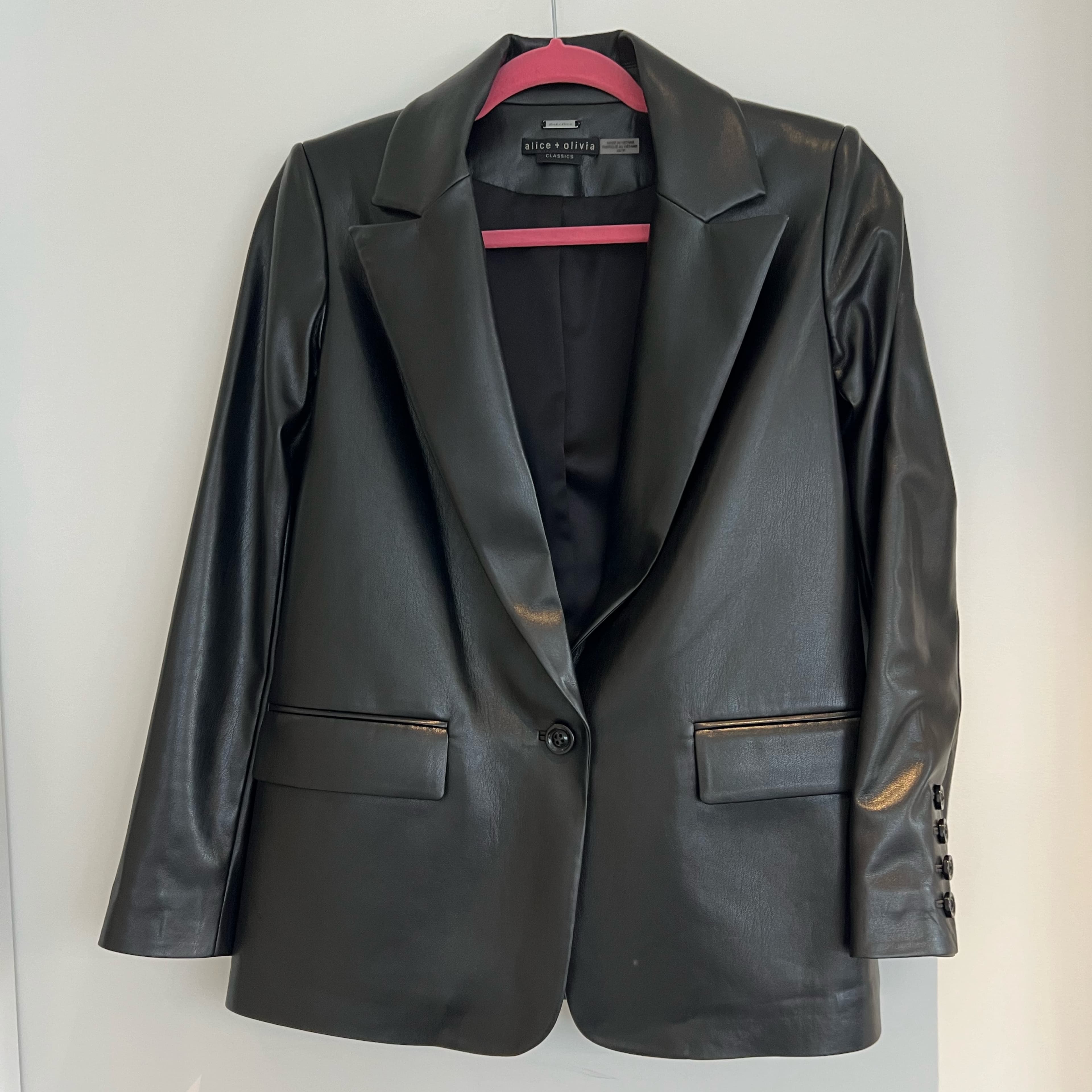 Alice + Olivia Vegan Leather Blazer - Image 6