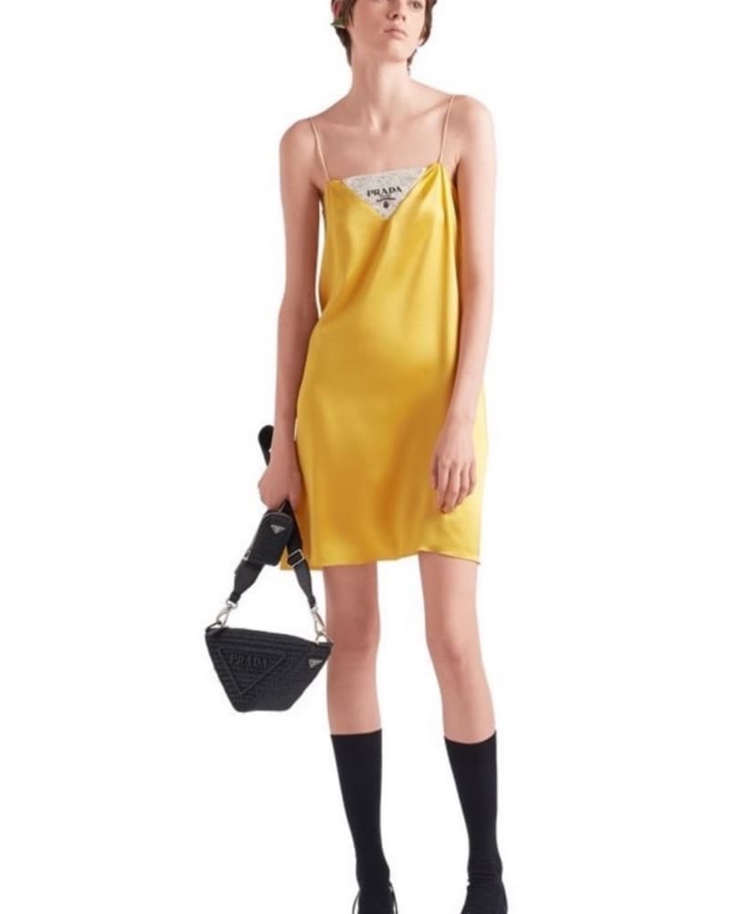 Prada Crepe Satin Mini Dress - Image 2