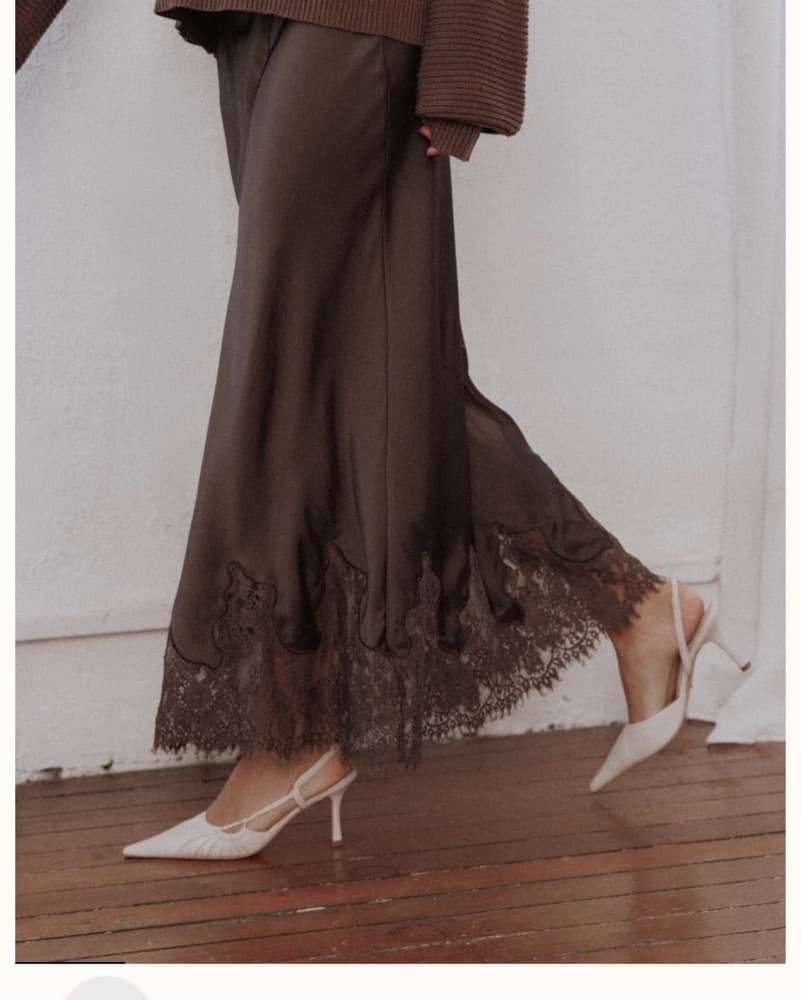 Silk Lace-Trimmed Skirt - Image 1