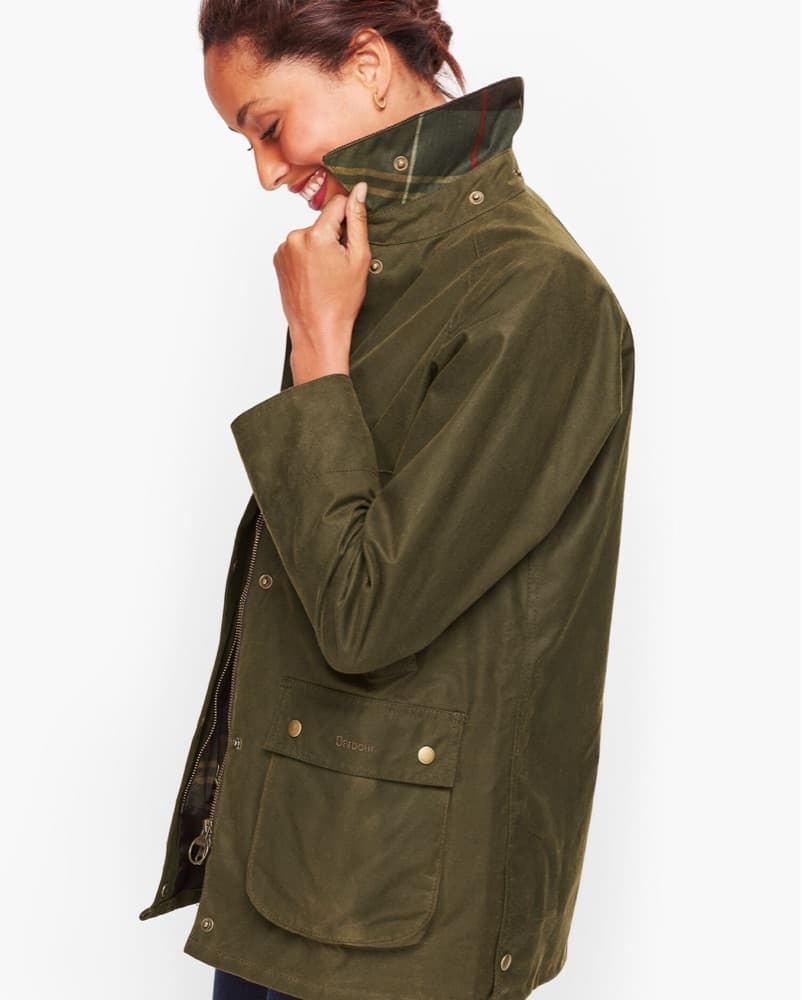 XS Olive Barbour Waxed Jacket - Image 5