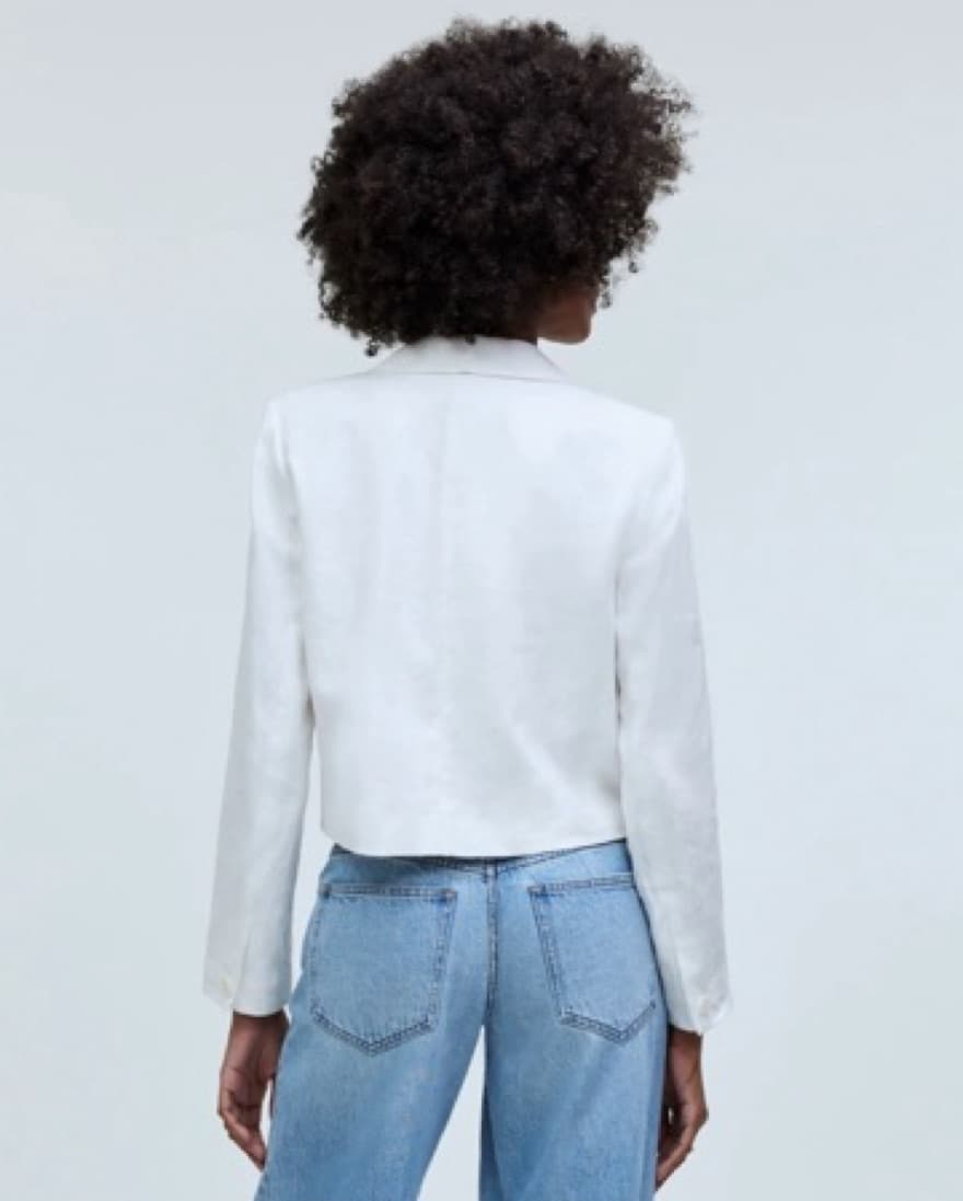 Madewell Cropped Linen Blazer - Image 4