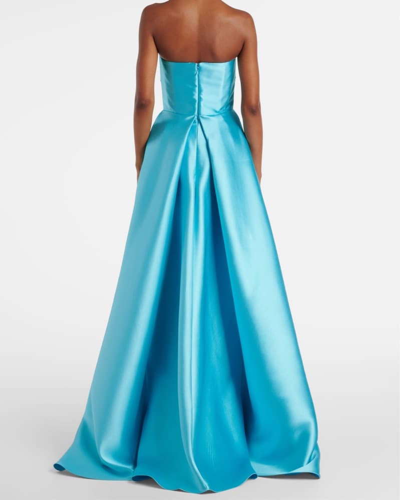 Solace London Strapless Blue Gown - Image 5