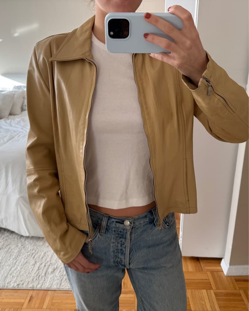Vintage Yellow/tan Leather Jacket - Image 3