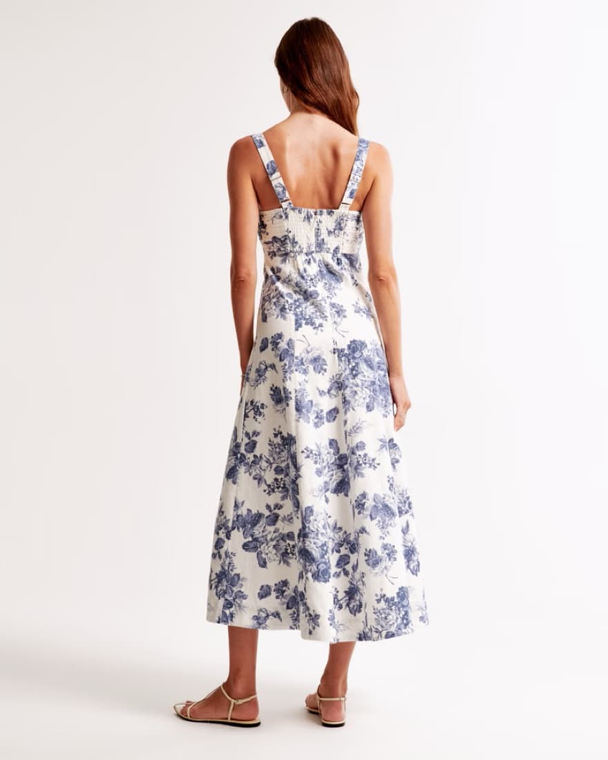 A&F Blue Floral Midi Dress - Image 2