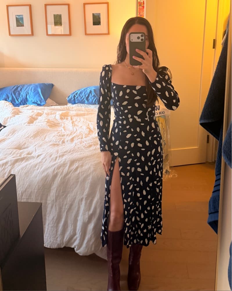 Reformation Navy Kaia Gerber Dress - Image 2