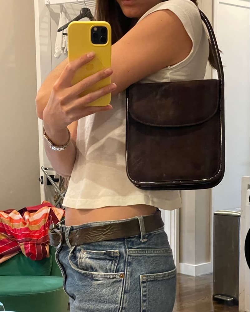 Brown Suede Stuart Weitzman Shoulder Bag - Image 2