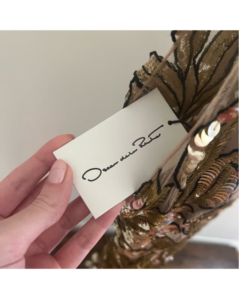 Oscar De La Renta Floral Sequin Midi  - Image 3