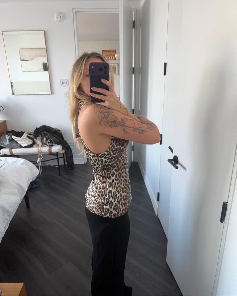 Ganni Leopard Print Silk Halter - Image 3