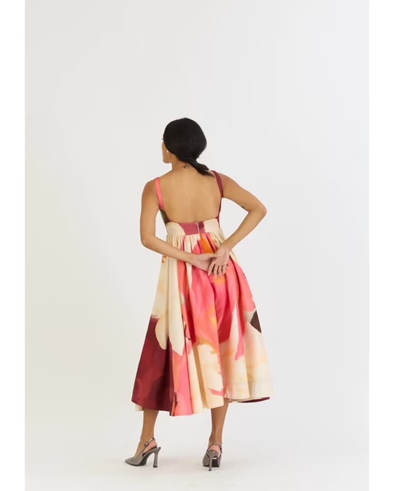 Vibrant Floral Midi Dress - Image 2