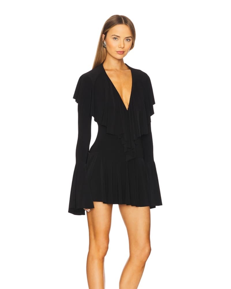 Norma Kamali Black Ruffle Dress - Image 2