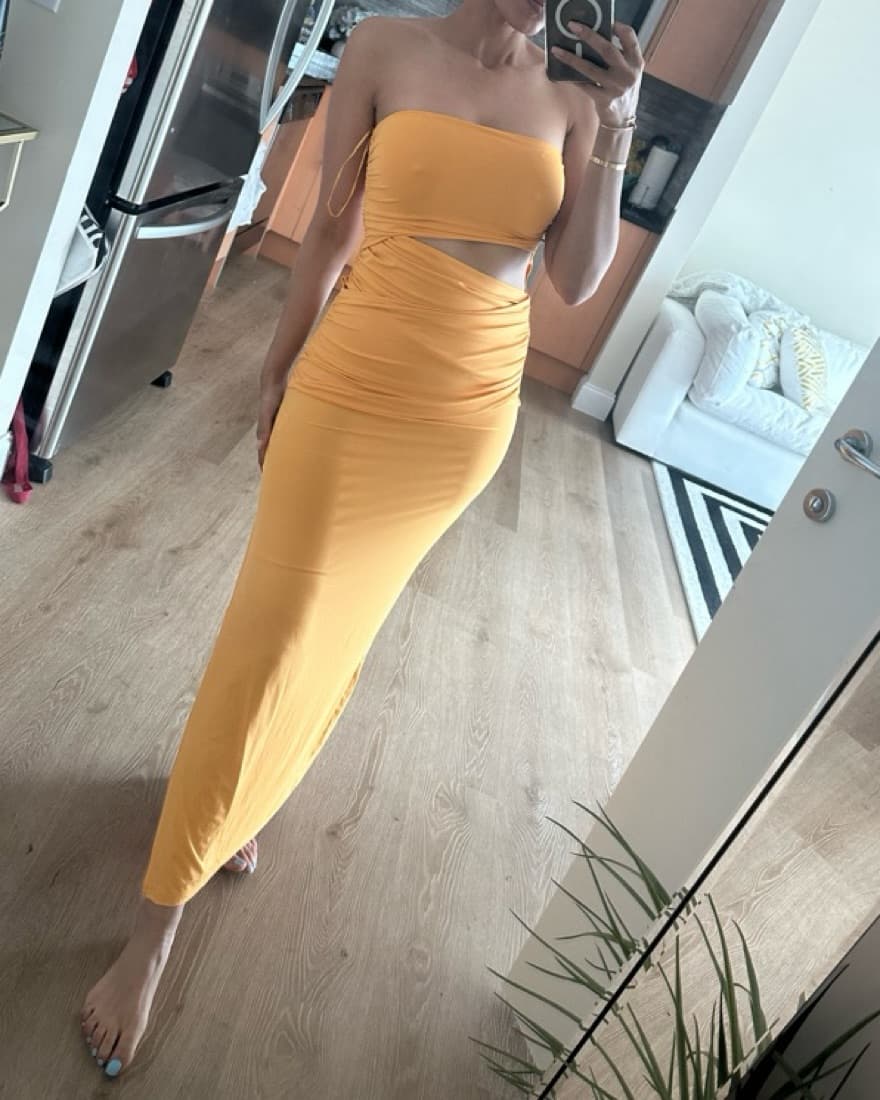 Zara Orange Midi Dress  - Image 2