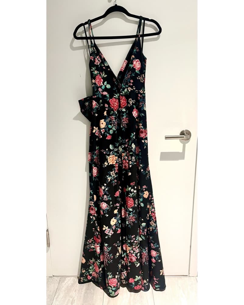 Revolve Floral Black Tie Dress - Image 2