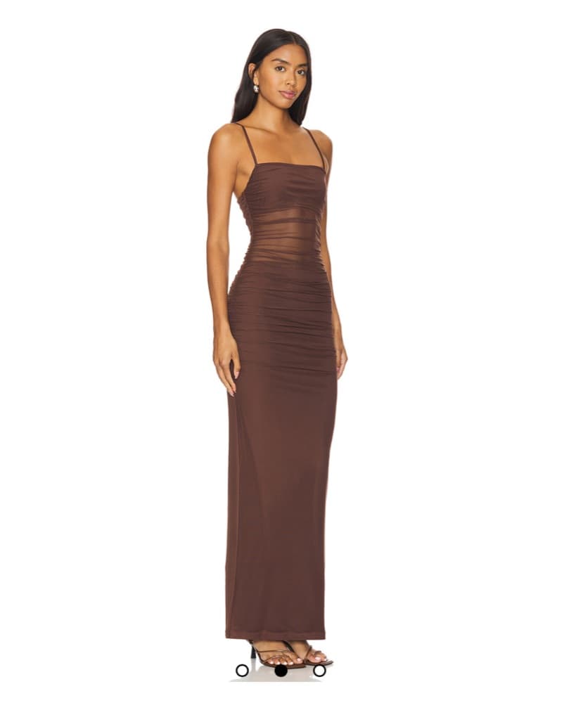 Celeste Maxi Dress in Chocolate Brown - Image 2