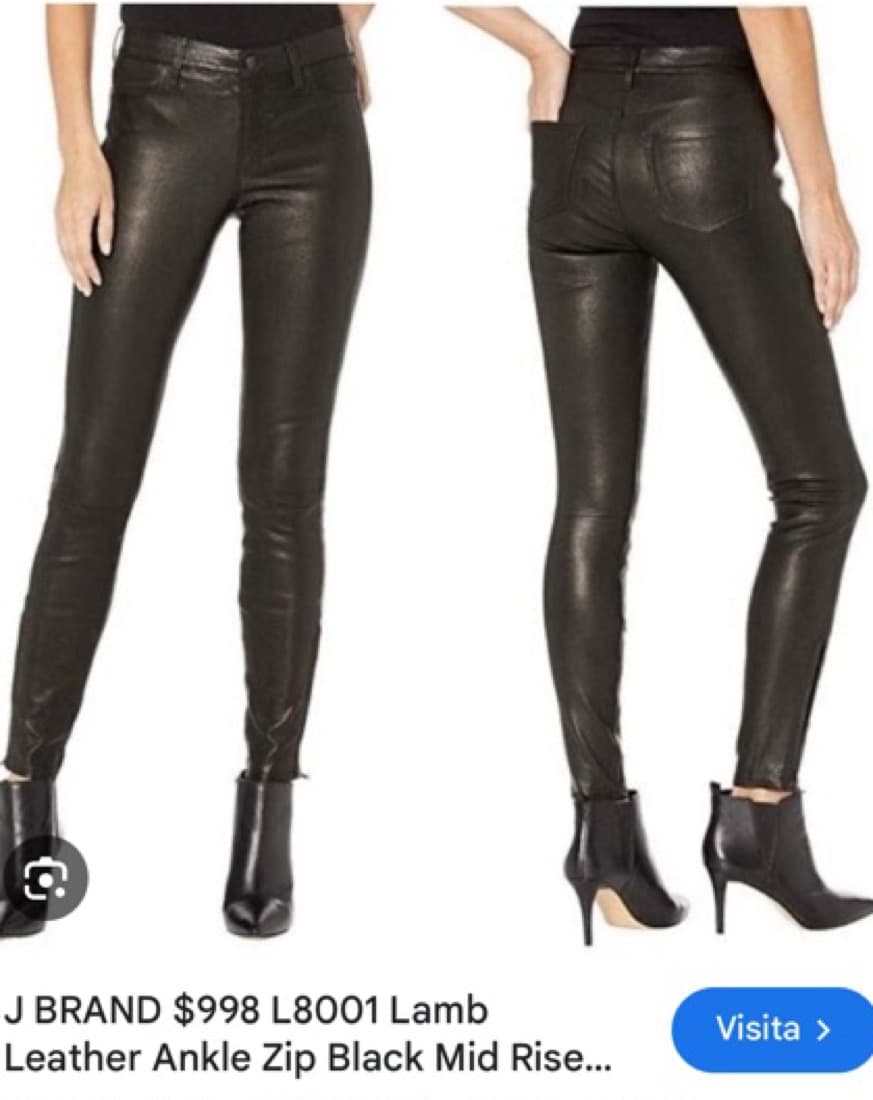 J Brand Sleek Leather Ankle Zip Pants - Image 2