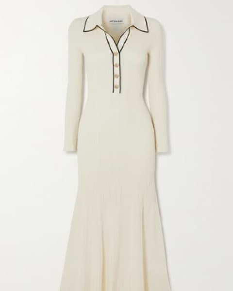 Self Portaot White & Black Detail Dress - Image 3