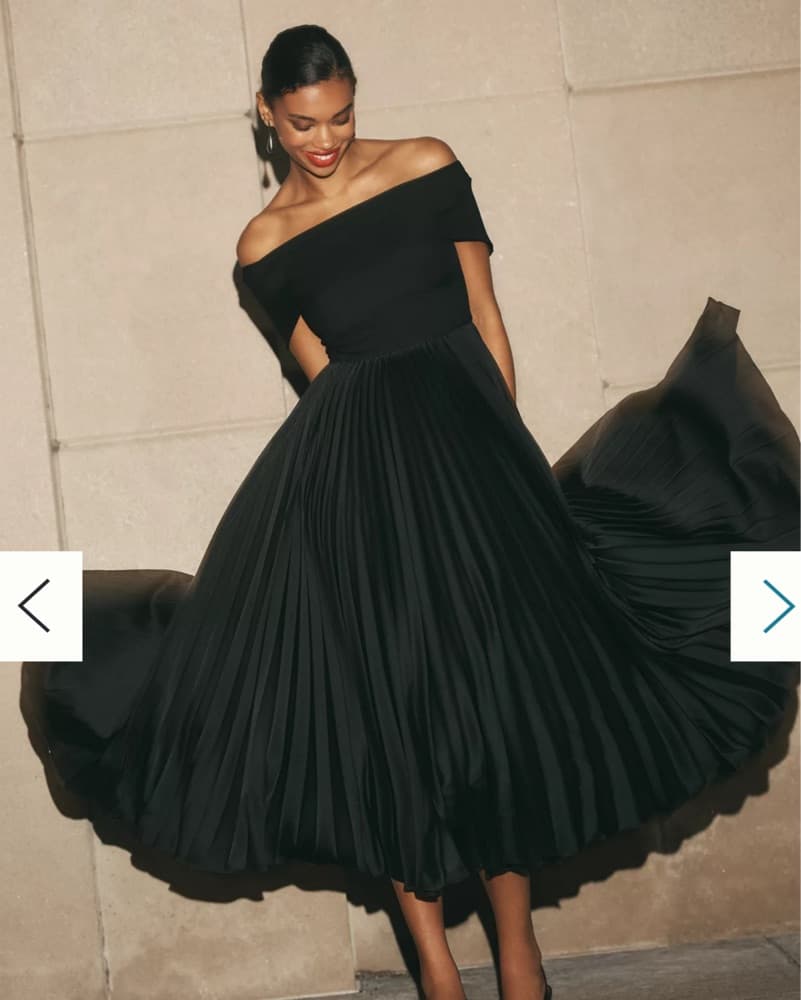 Hutch Off-The-Shoulder Twofer Midi Dres  - Image 1