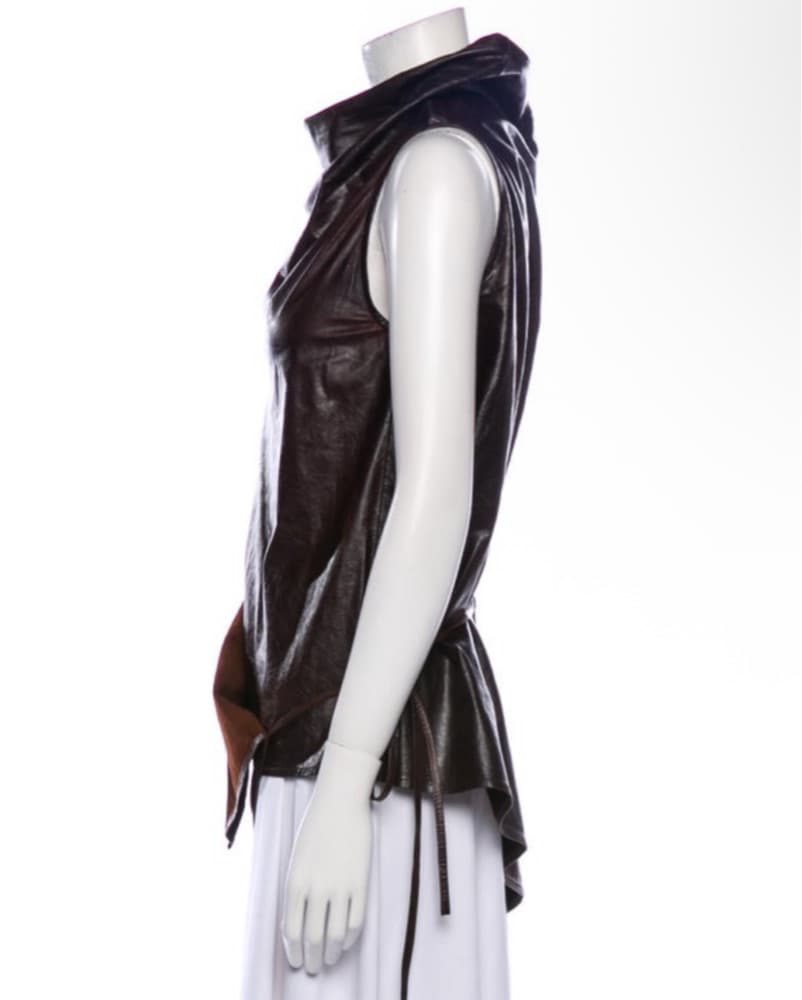 Ann Demeulemeester Brown Leather Tunic  - Image 2