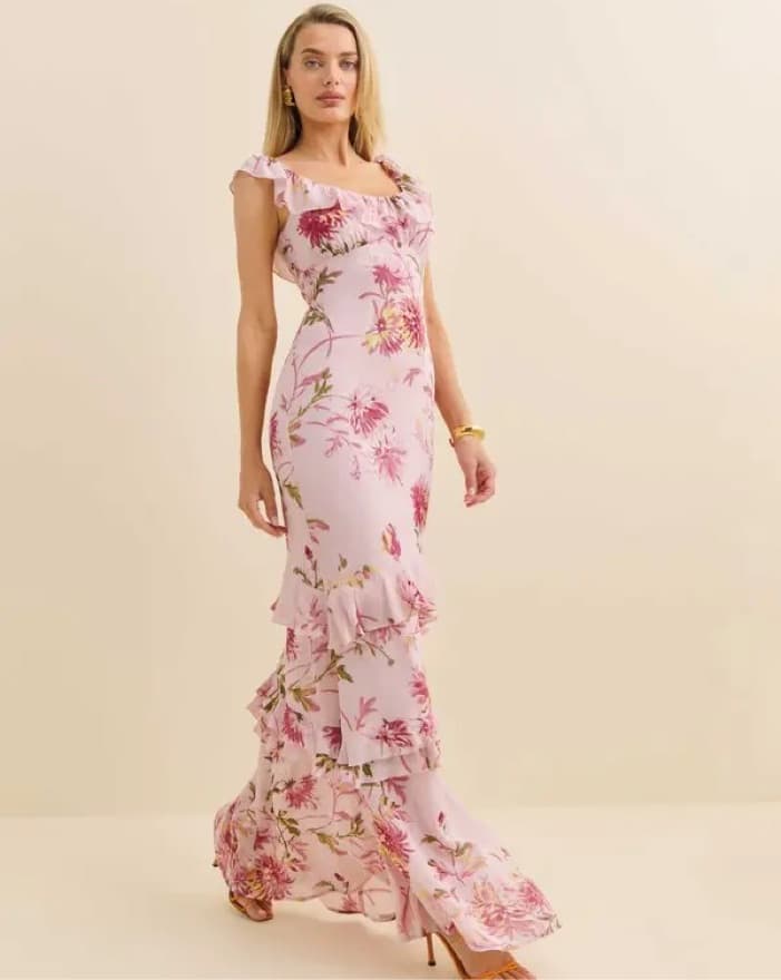 Reformation pink floral maxi dress - Image 1