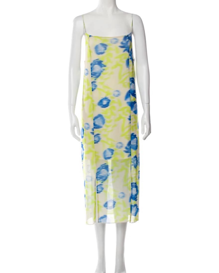 Ganni Printed Floral Slip Dress Size M - Image 4