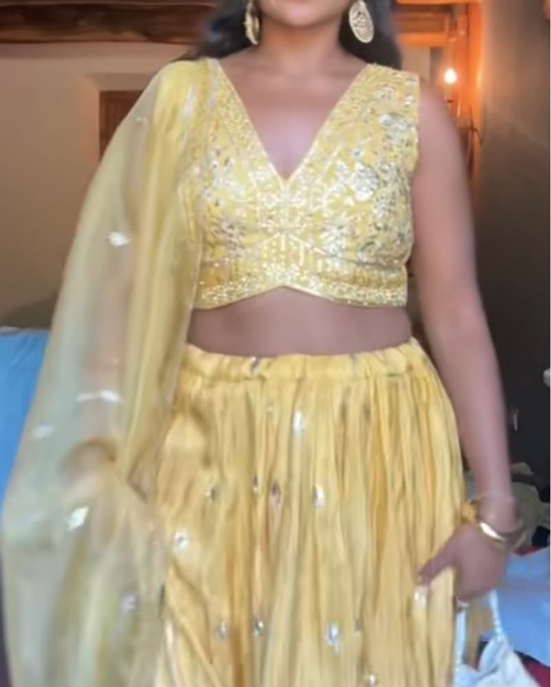 Yellow Indian Lehenga - Image 3