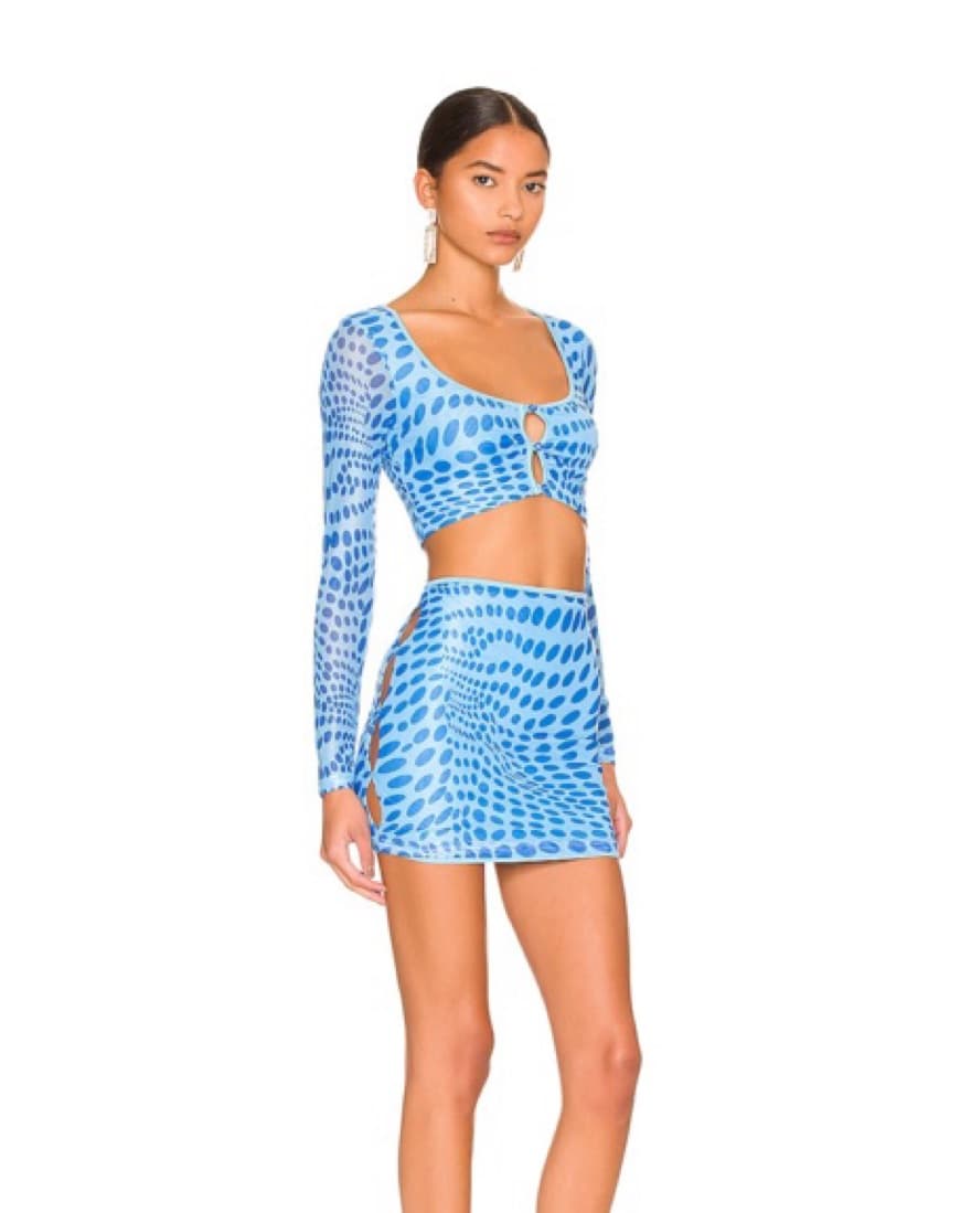 Gianna Skirt Set In Blue - Image 3