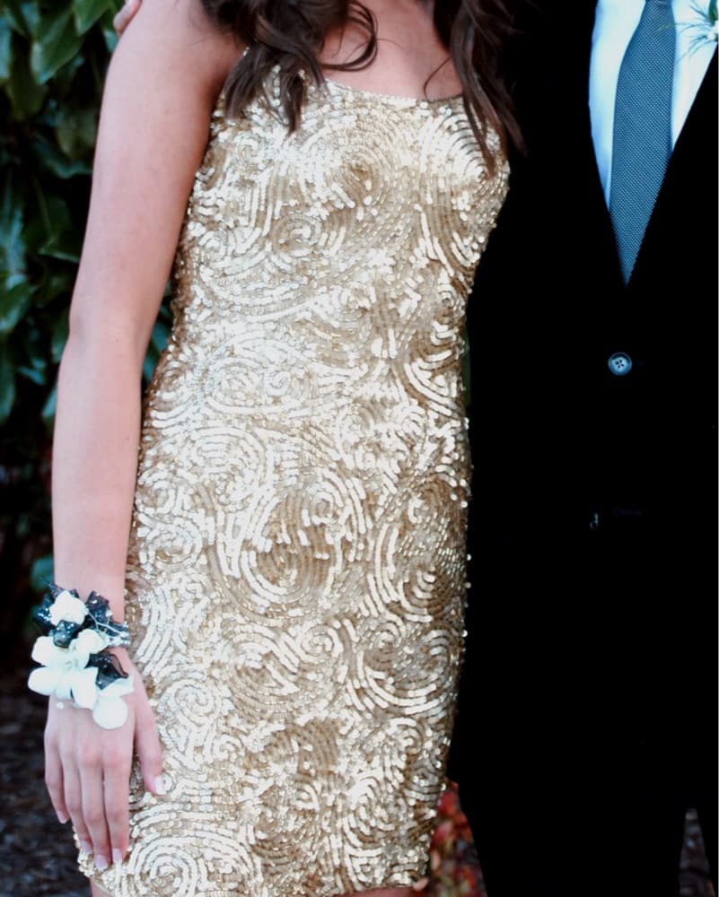 Oleg cassini Vintage Gold Sequin Dress - Image 1
