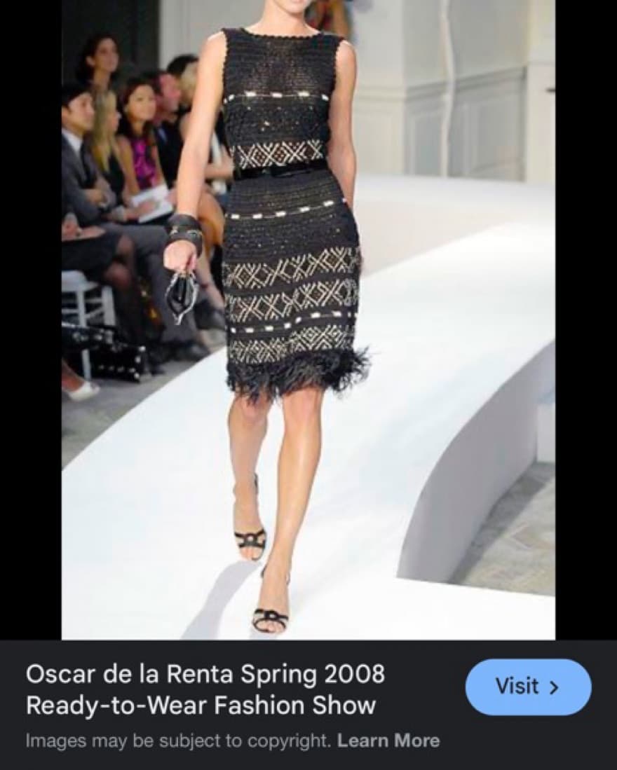 Oscar de La Renta Crochet Feather Dress - Image 5