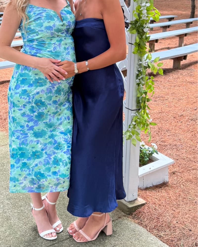 Opal And Oak Boutique Navy Satin Maxi  - Image 2