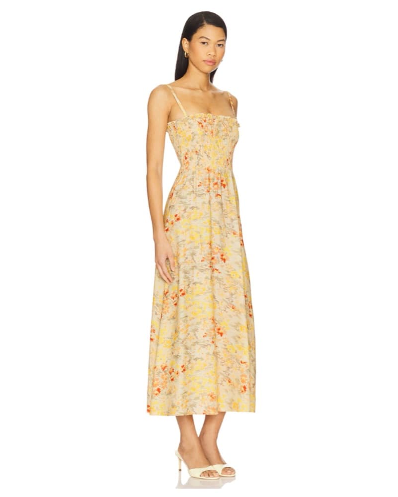 Faithfull The Brand Yellow Floral Midi - Image 2