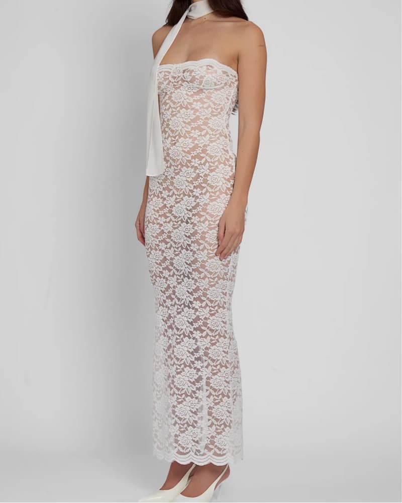 Leau White Lace Dress - Image 2